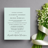 Elegantes Arch Foto Mint Wedding Reception einlade