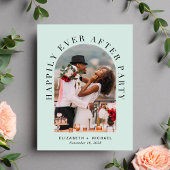 Elegantes Arch Foto Mint Wedding Reception einlade Ankündigungspostkarte