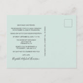 Elegantes Arch Foto Mint Wedding Reception einlade Ankündigungspostkarte (Rückseite)