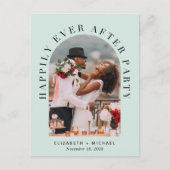 Elegantes Arch Foto Mint Wedding Reception einlade Ankündigungspostkarte (Vorderseite)