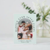 Elegantes Arch Foto Mint Wedding Reception einlade Ankündigungspostkarte (Stehend Vorderseite)