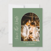 Elegantes Arch-Foto mit Skript Save The Date (Vorderseite)