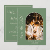 Elegantes Arch-Foto mit Skript Save The Date (Vorne/Hinten)