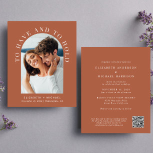 Elegantes Arch Foto QR Code Einladung Hochzeit