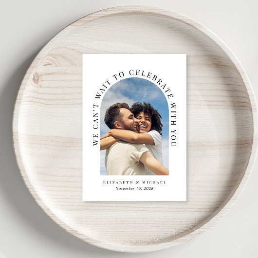 Elegantes Arch Foto QR Code Hochzeit RSVP Karte