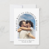 Elegantes Arch Foto QR Code Hochzeit RSVP Karte (Vorderseite)