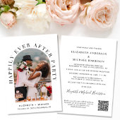 Elegantes Arch Foto QR Code Hochzeitempfang Einladung