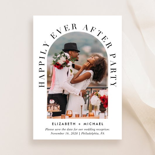 Elegantes Arch Foto QR Code Hochzeitempfang Save The Date