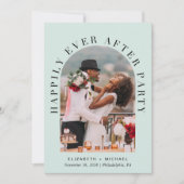 Elegantes Arch Foto QR Code Mint Hochzeitsempfang Einladung (Vorderseite)