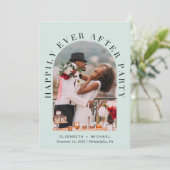 Elegantes Arch Foto QR Code Mint Hochzeitsempfang Einladung (Stehend Vorderseite)