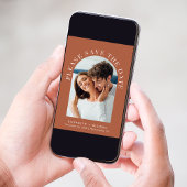 Elegantes Arch Foto QR Code Terracotta Wedding Save The Date
