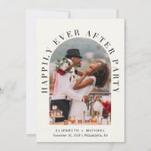 Elegantes Arch Foto QR Cream Wedding Reception Einladung (Vorderseite)