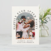 Elegantes Arch Foto QR Cream Wedding Reception Einladung (Stehend Vorderseite)