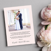 Elegantes Arch Foto Rosa Hochzeit Dankeskarte