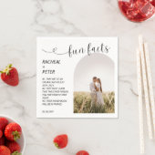 Elegantes Arch Foto Skript White Fun Fakts Hochzei Serviette (Beispiel)