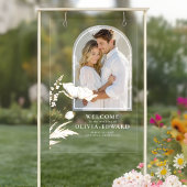 Elegantes Arch Foto und Wildblumen Hochzeit Willko Acrylschild