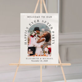 Elegantes Arch Foto White Wedding Empfang Acrylschild