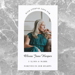 Elegantes Arch Funeral Gebet Foto Visitenkarte
