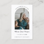 Elegantes Arch Funeral Gebet Foto Visitenkarte (Vorderseite)