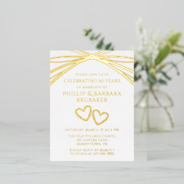 Elegantes Arch Golden 50. Hochzeitliches Jubiläum  Folie Einladungspostkarte