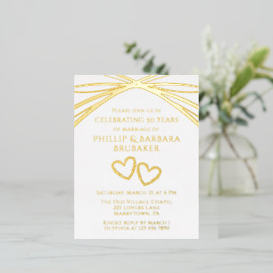 Elegantes Arch Golden 50. Hochzeitliches Jubiläum  Folie Einladungspostkarte