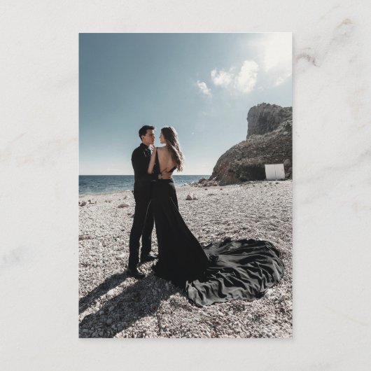 Elegantes Arch & Modernes Kalligrafie-Foto Hochzei Dankeskarte (Rückseite)