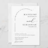 Elegantes Arch Modernes Minimal-Hochzeitsstichtal  Einladung (Vorderseite)