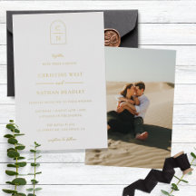 Elegantes Arch Monogram Foto Wedding Gold