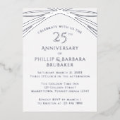 Elegantes Arch Silver 25. Hochzeitstag Party Folieneinladung (Vorderseite)