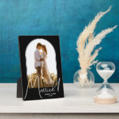 Elegantes Arch Wedding Foto Black Fotoplatte (Seite)