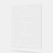 Elegantes Arch Wedding Willkommensakku Acrylschild (Winkel)
