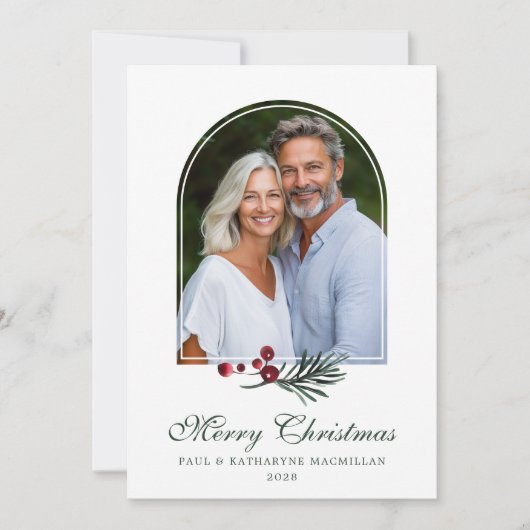 Elegantes Arch Winter Grün Weihnachten Foto (Vorderseite)