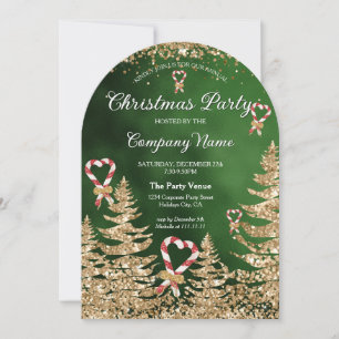Elegantes Arched Gold Glitzer Pine Corporate Party Einladung