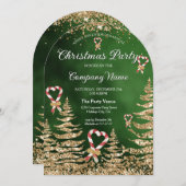 Elegantes Arched Gold Glitzer Pine Corporate Party Einladung (Vorne/Hinten)