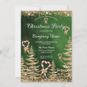 Elegantes Arched Gold Glitzer Pine Corporate Party Einladung (Vorderseite)