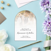 Elegantes, archförmiges Foto Acryleinladungen (Insitu (Hochzeit))