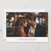 Elegantes Armskript Wedding Black & White Save The Date (Rückseite)