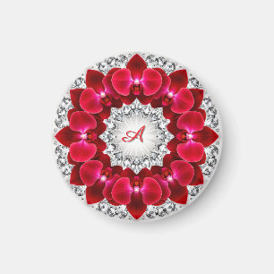 Elegantes Arrangement mit Roten Orchideen Magnet
