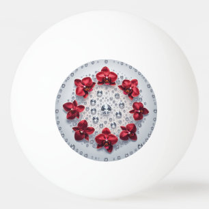 Elegantes Arrangement mit Roten Orchideen Tischtennisball