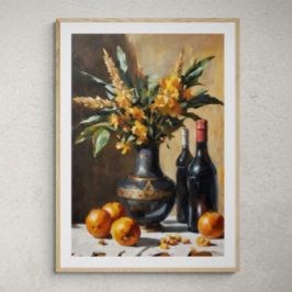 Elegantes Arrangement: Stillleben mit Blume Vase Poster