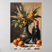 Elegantes Arrangement: Stillleben mit Blume Vase Poster (Vorne)