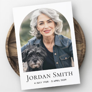 Elegantes Arsch Klassisches Weiß Foto Beerdigung B Dankeskarte