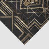 Elegantes Art Deco 1920er Black & Gold Tissue Pape Seidenpapier (Ausschnitt)