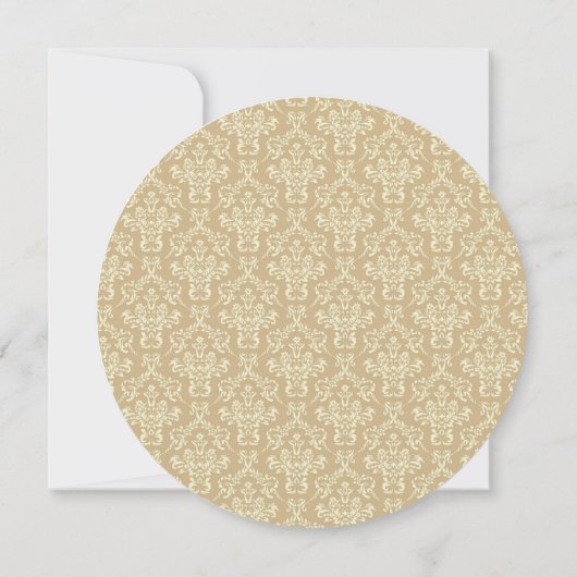 Elegantes Art Deco Beige Damask RSSD RSVP Einladung (Rückseite)