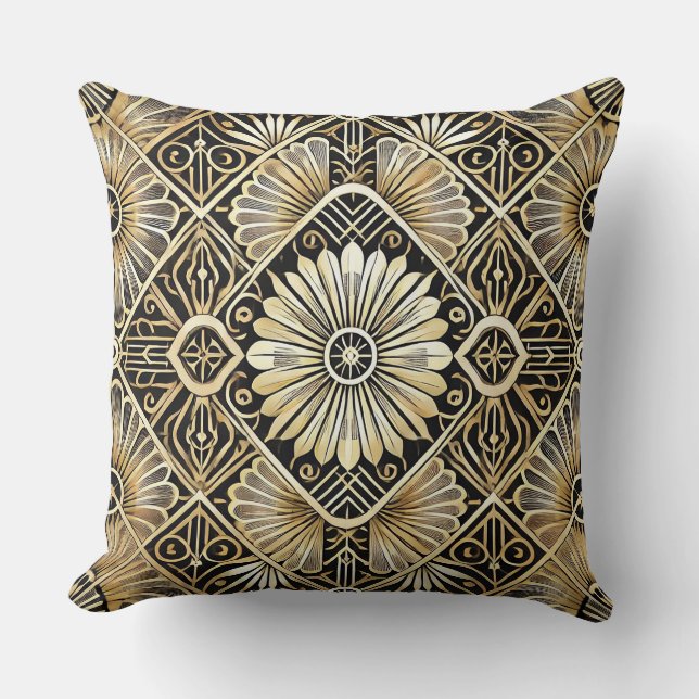 Elegantes Art Deco Design Kissen (Vorderseite)