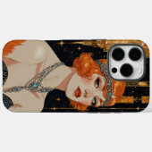 Elegantes Art Deco Flapper Girl Case-Mate iPhone Hülle (Rückseite (Horizontal))