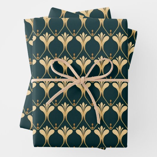 Elegantes Art Deco Fliesenmuster Geschenkpapier Set (Beispiel)