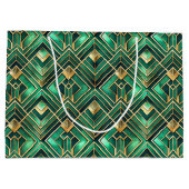Elegantes Art Deco Fliesenmuster Große Geschenktüte (Rückseite)