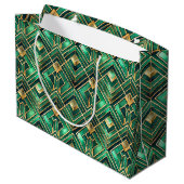 Elegantes Art Deco Fliesenmuster Große Geschenktüte (Rückseite Schrägansicht)