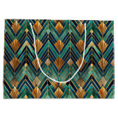 Elegantes Art Deco-Fliesenmuster  Große Geschenktüte (Rückseite)